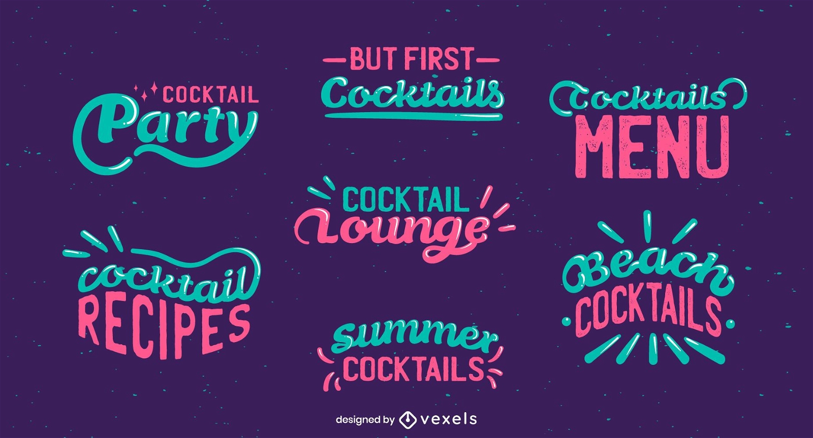 Cocktail-Schriftzug-Set