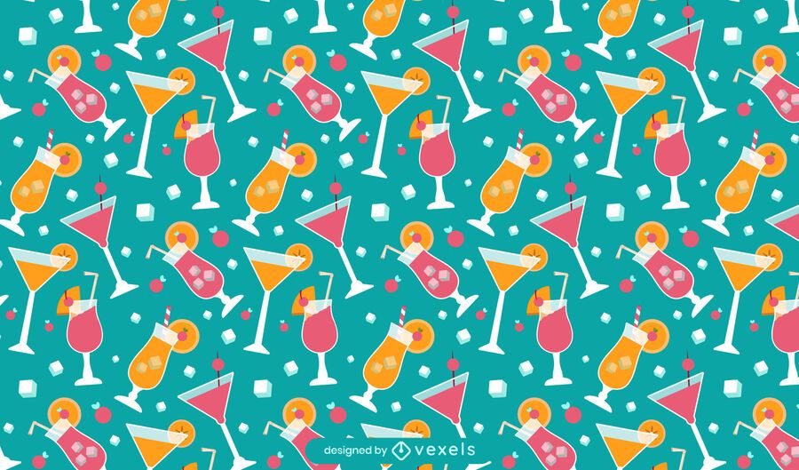 Sommer Cocktail Muster Design Sommer Cocktail Muster Design