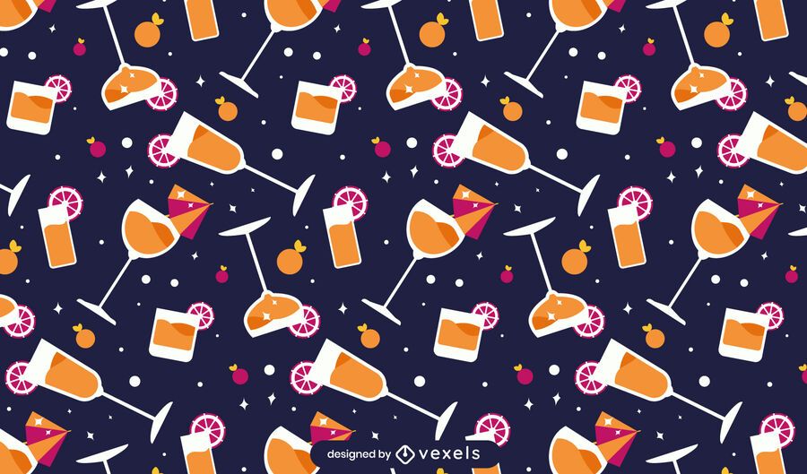 Flat cocktails pattern design Flat cocktails pattern design