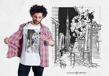Tokyo sketch t-shirt design Tokyo sketch t-shirt design