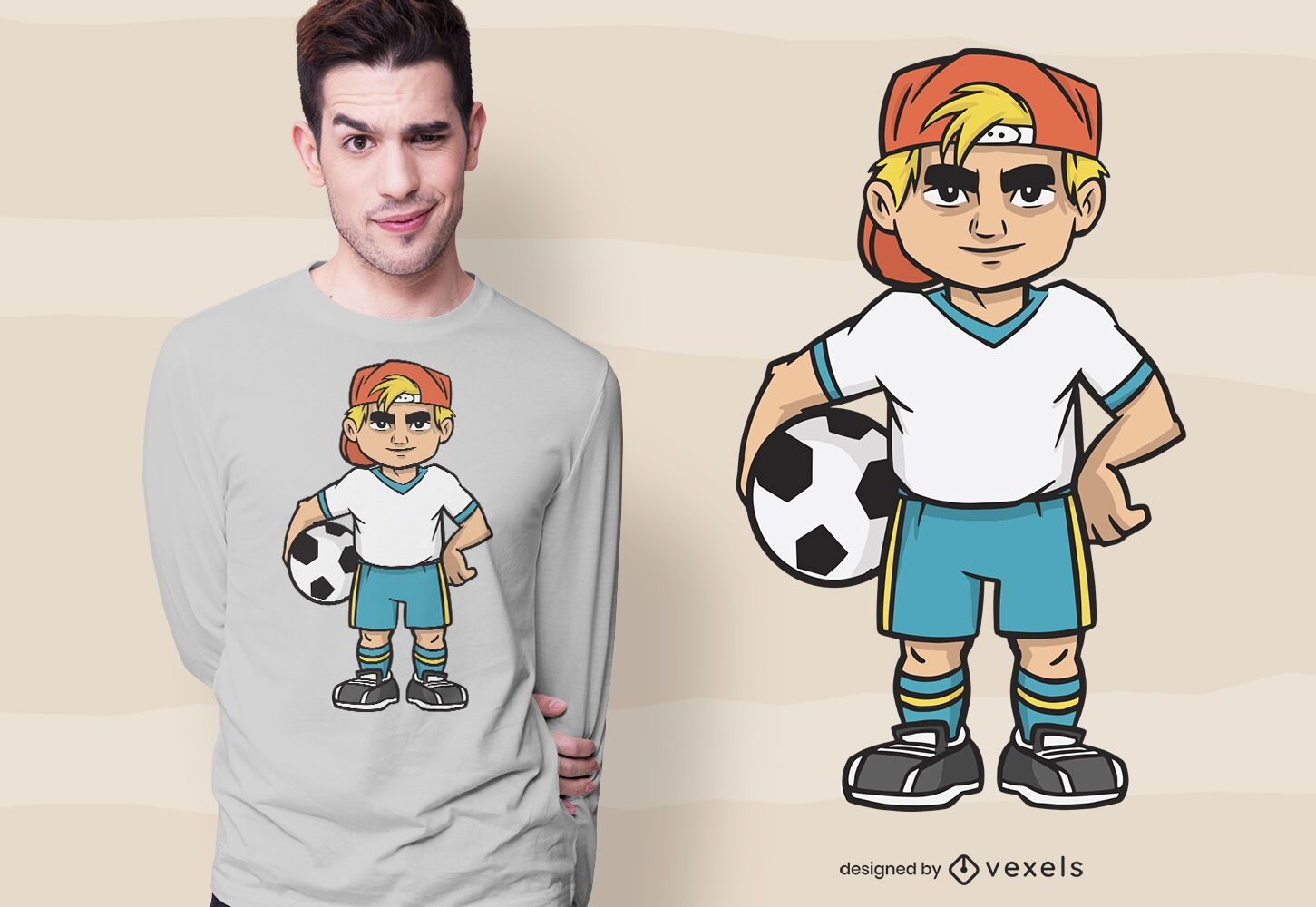 Design de camiseta para menino de futebol