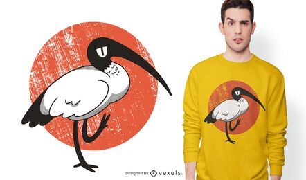 White ibis t-shirt design