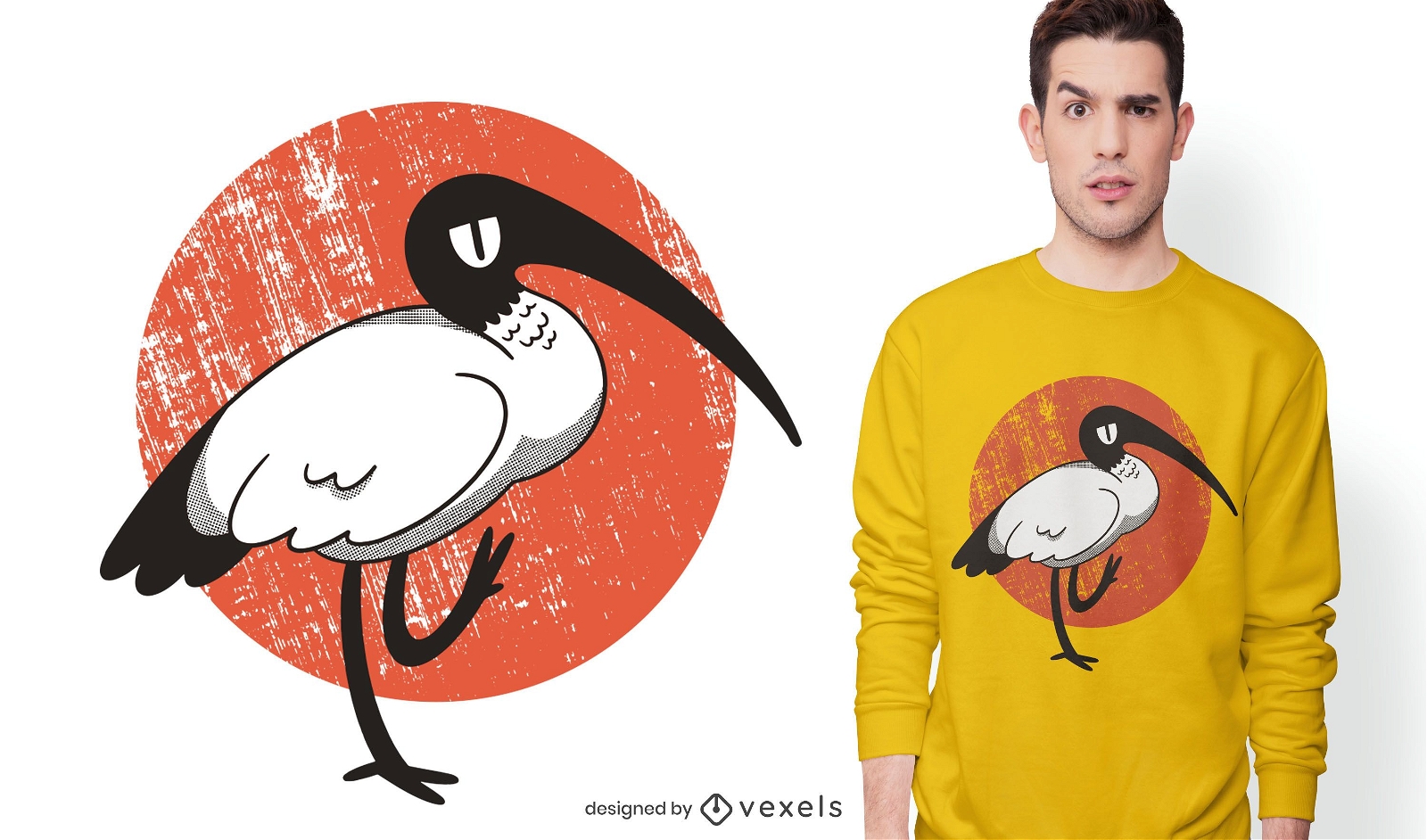 Design de t-shirt ibis branca