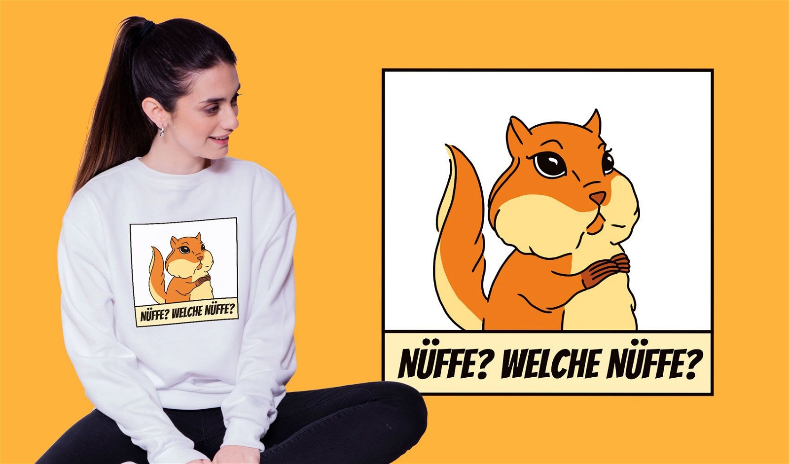 Lustiges deutsches Eichh?rnchen-T-Shirt Design