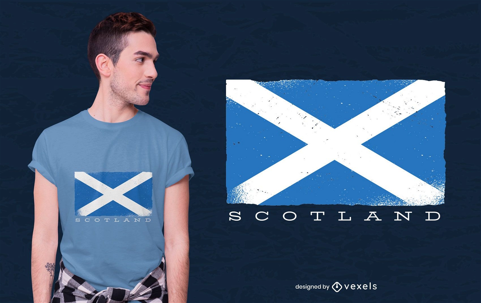Design de camisetas com a bandeira da Escócia