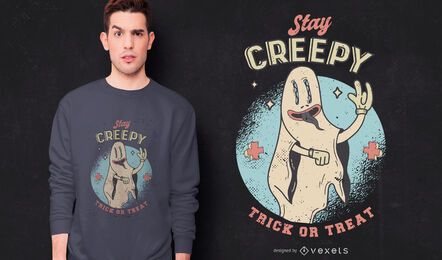 Fique com o design assustador de camisetas do dia das bruxas Fique com o design assustador de camisetas do dia das bruxas