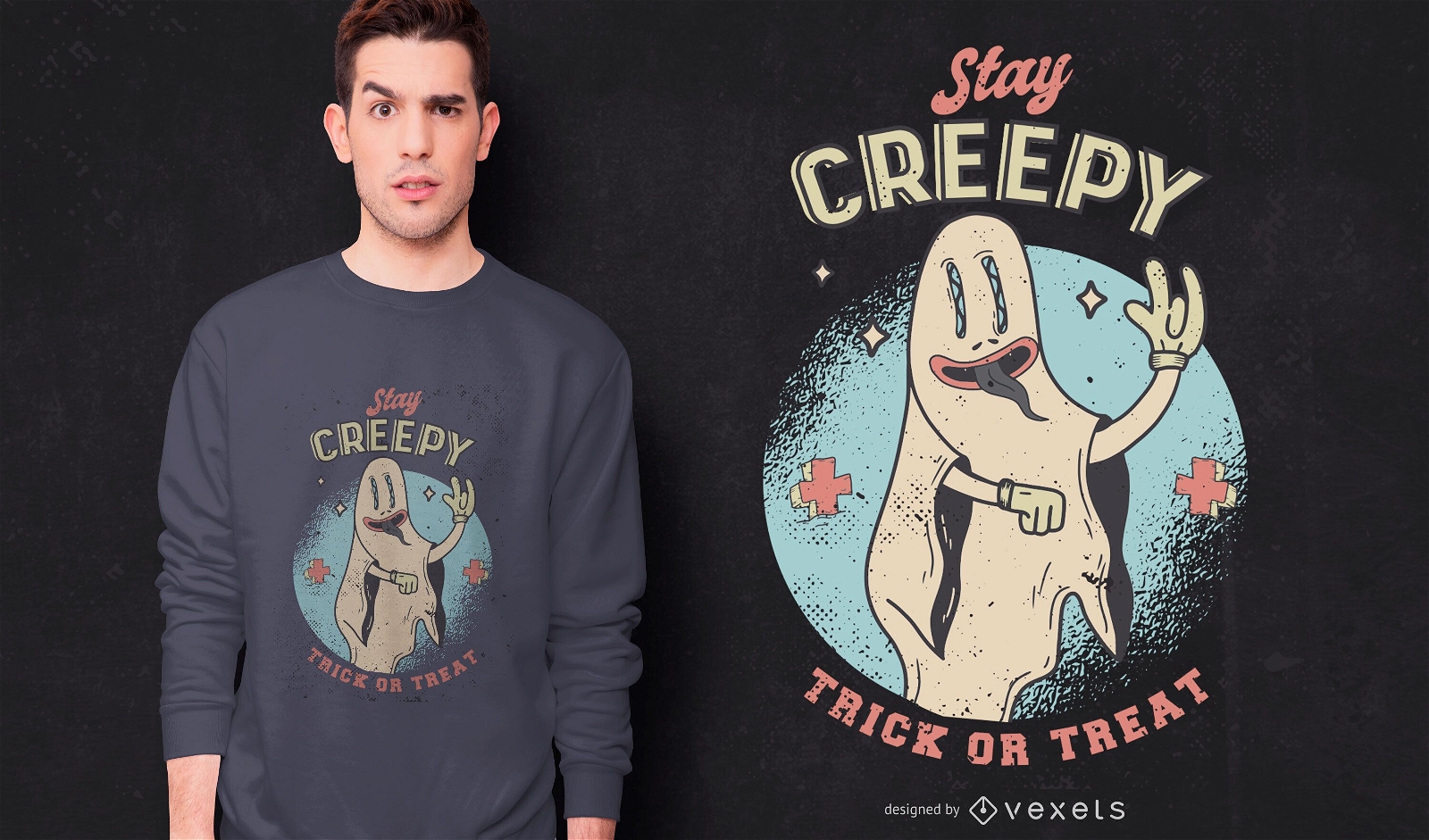 Stay creepy halloween t-shirt design