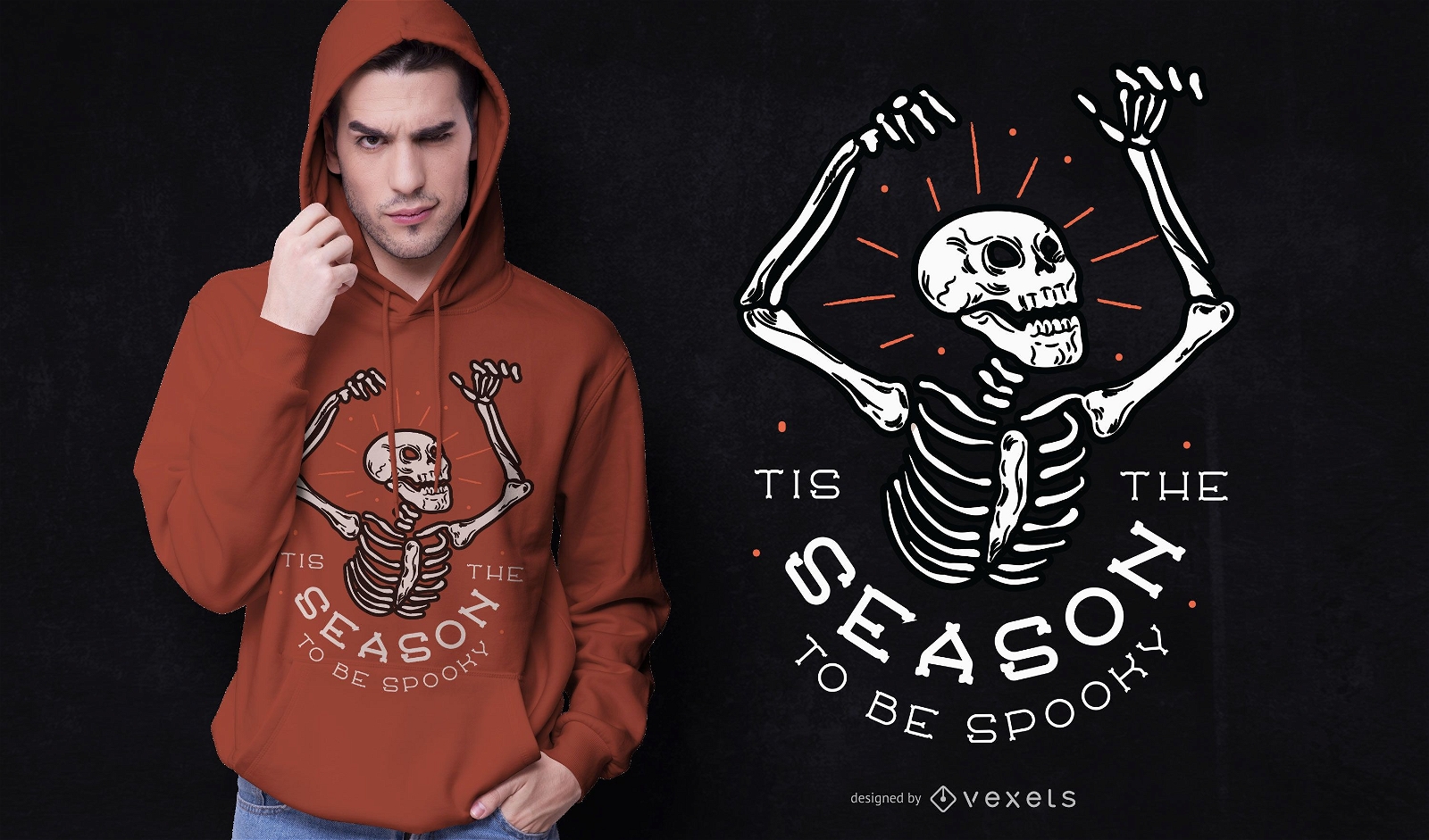 Design de t-shirt de halloween assustador na temporada