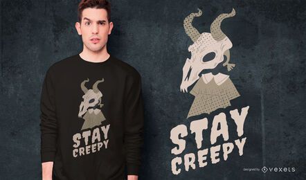 Diseño de camiseta de criatura de niña de Halloween
