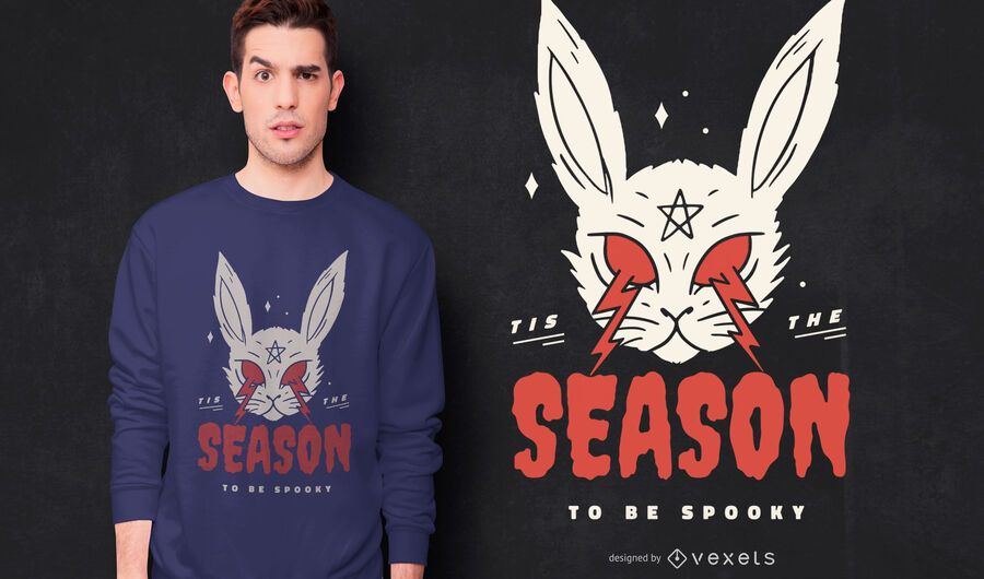 Scary halloween rabbit t-shirt design Scary halloween rabbit t-shirt design