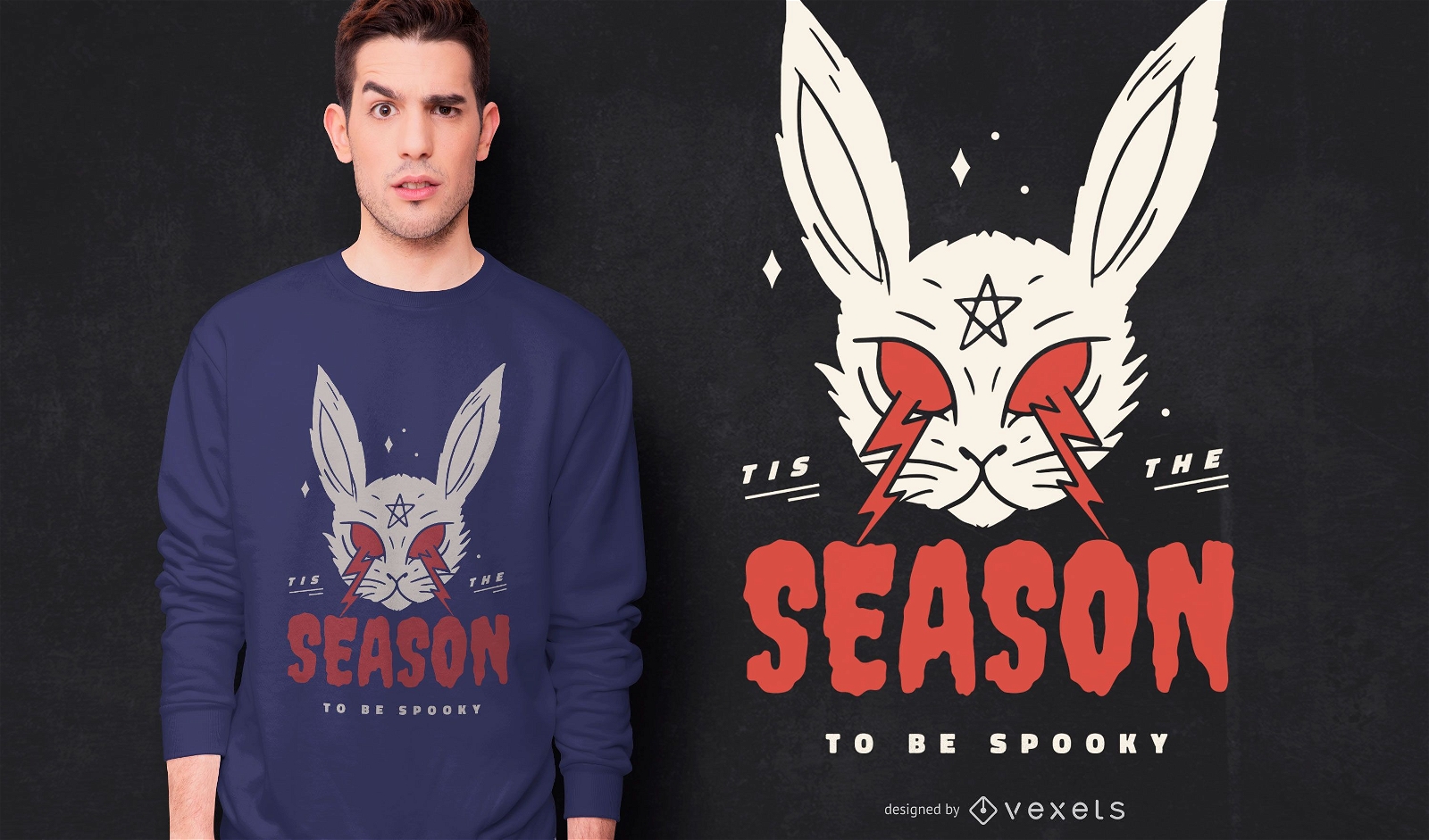 Scary halloween rabbit t-shirt design