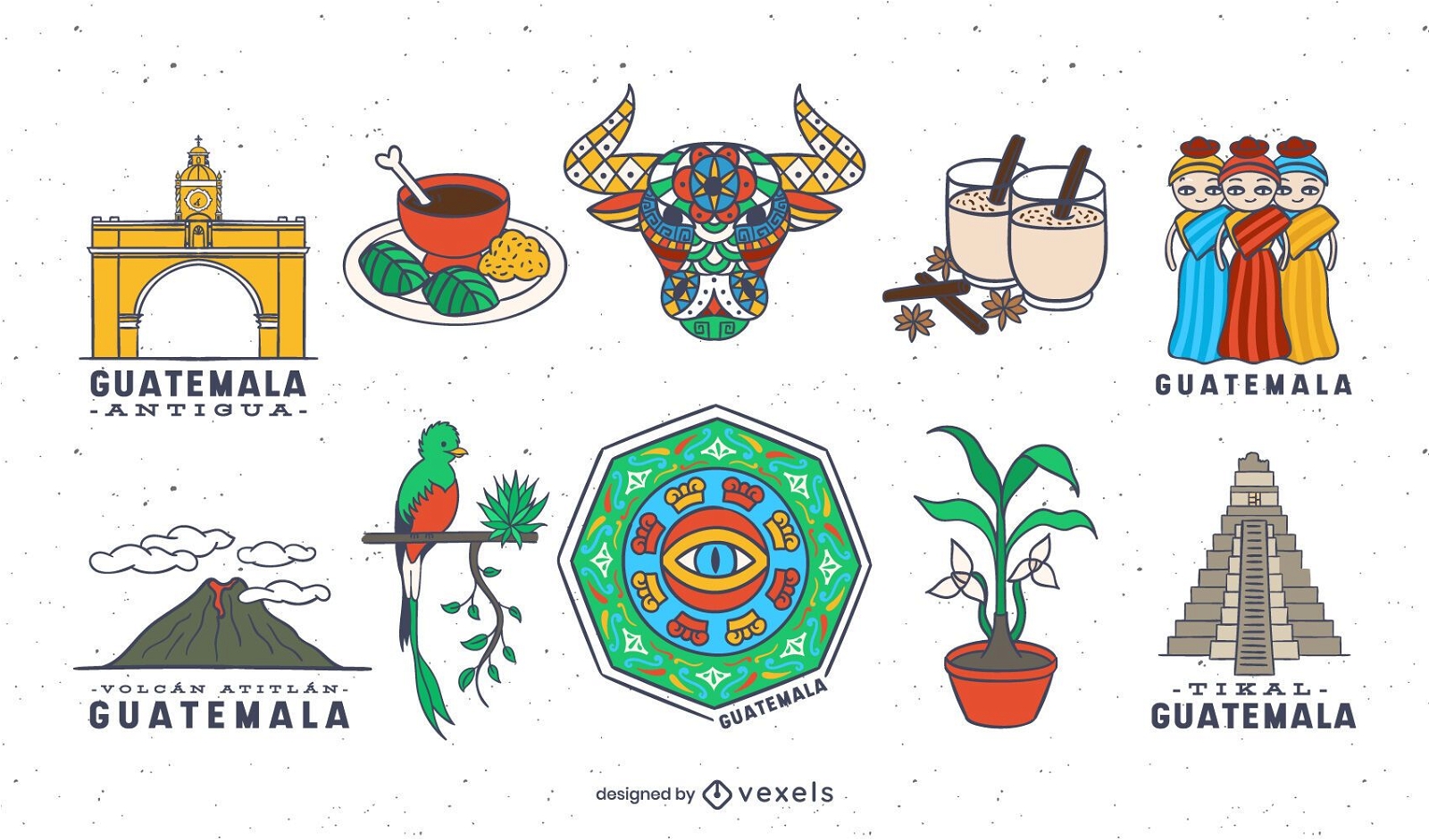 Conjunto de elementos da Guatemala
