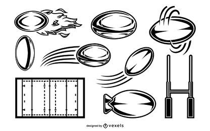 Rugby elements set Rugby elements set