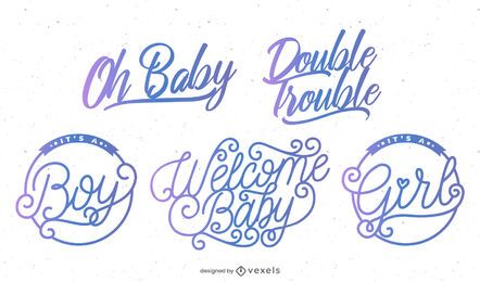 Welcome baby party badge set Welcome baby party badge set