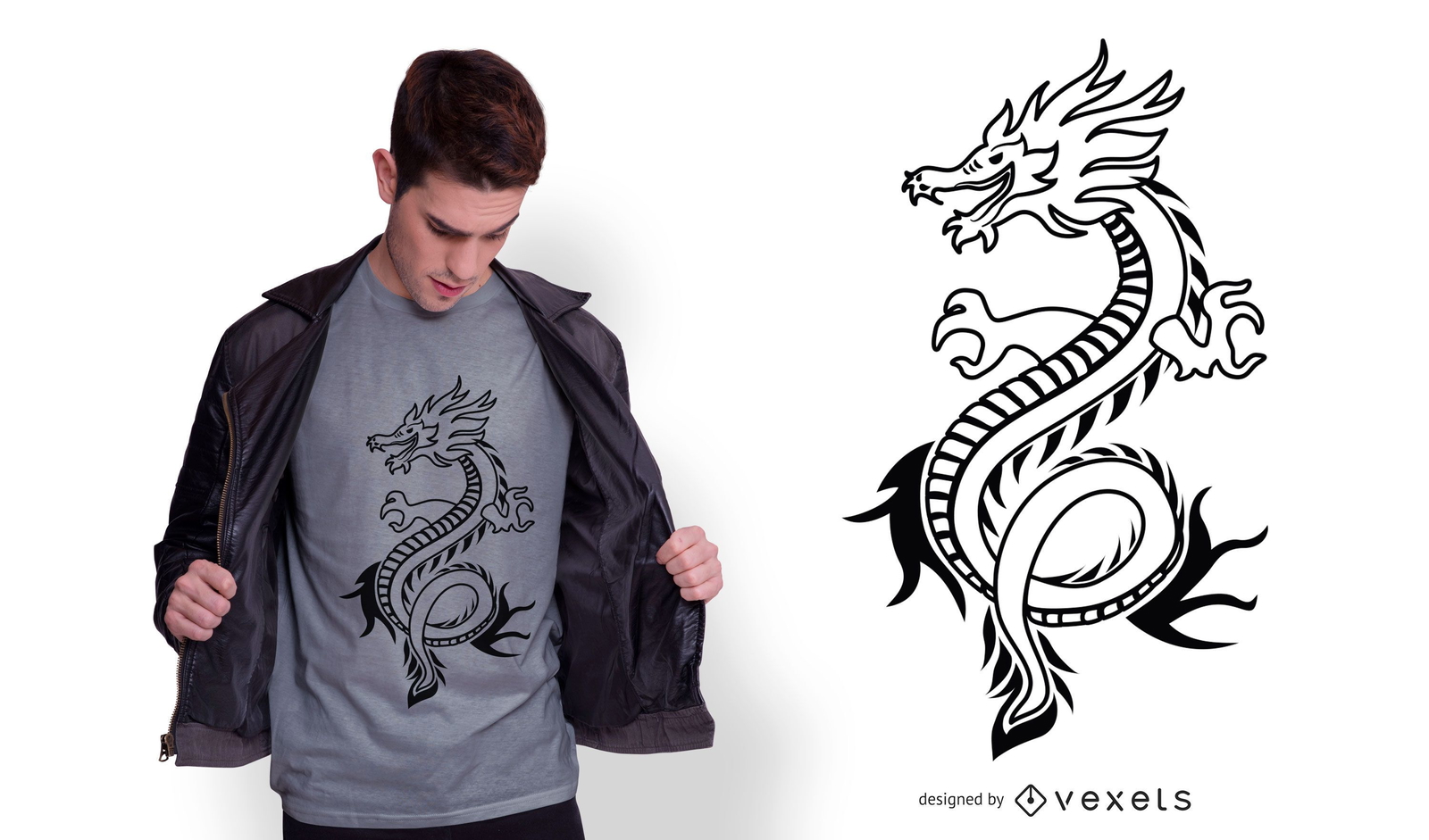 Design de camiseta Dragon stroke