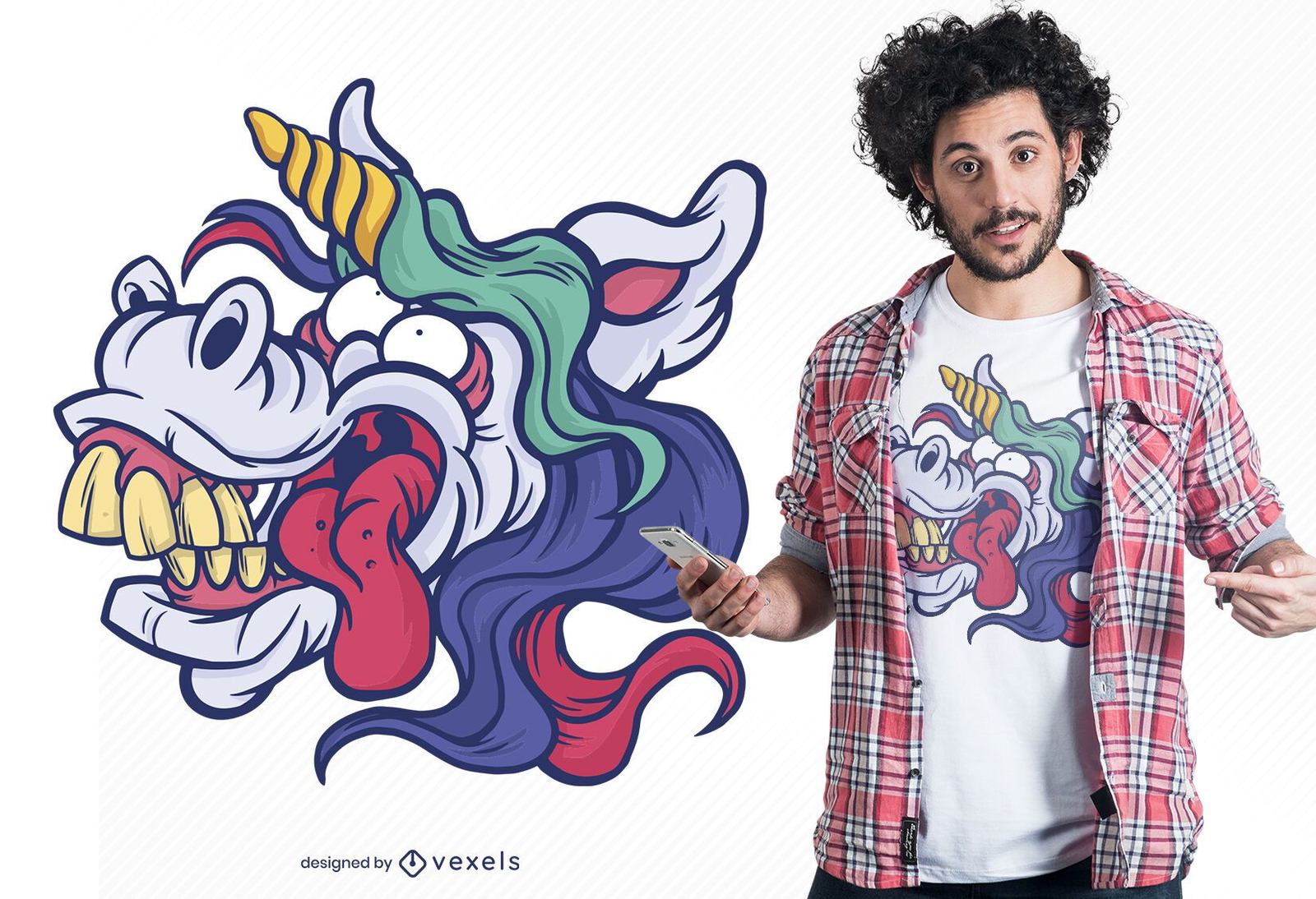 Unicorn silly face t-shirt design