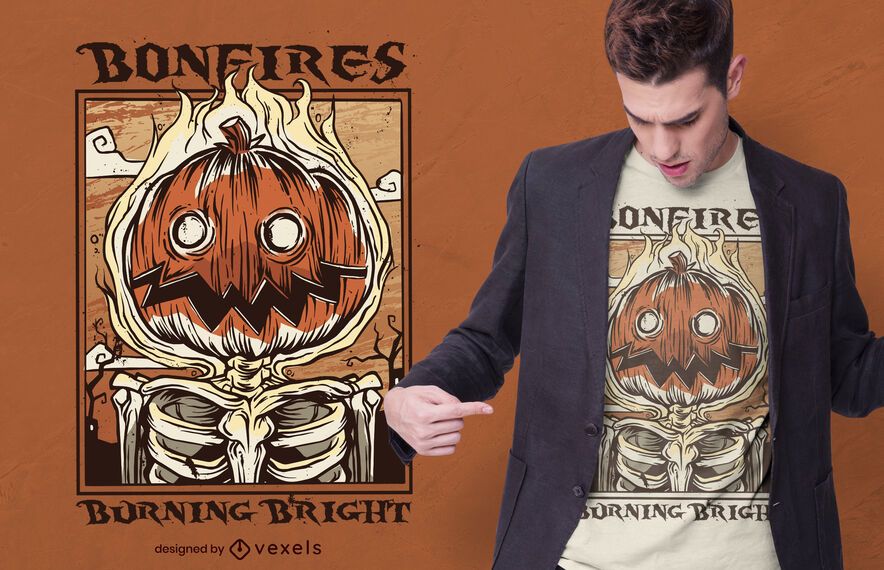 Bonfire pumpkin halloween t-shirt design Bonfire pumpkin halloween t-shirt design