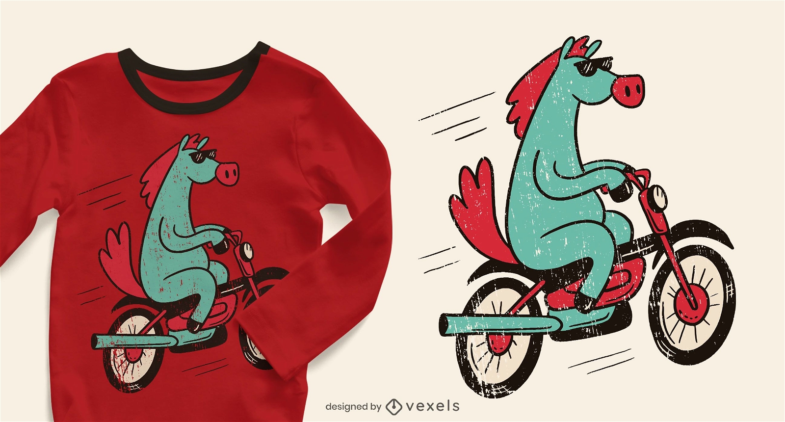Diseño de camiseta de bicicleta de caballo.
