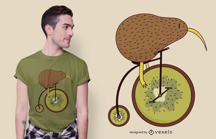 Design de camiseta de bicicleta kiwi Design de camiseta de bicicleta kiwi