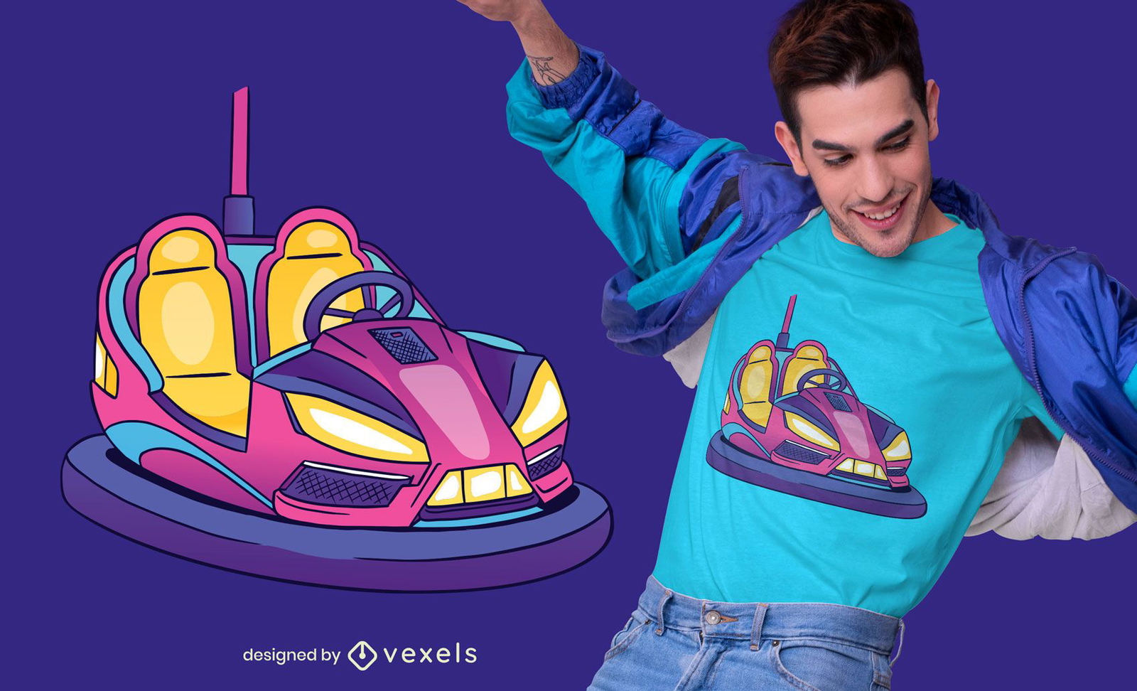 Bumper car t-shirt design