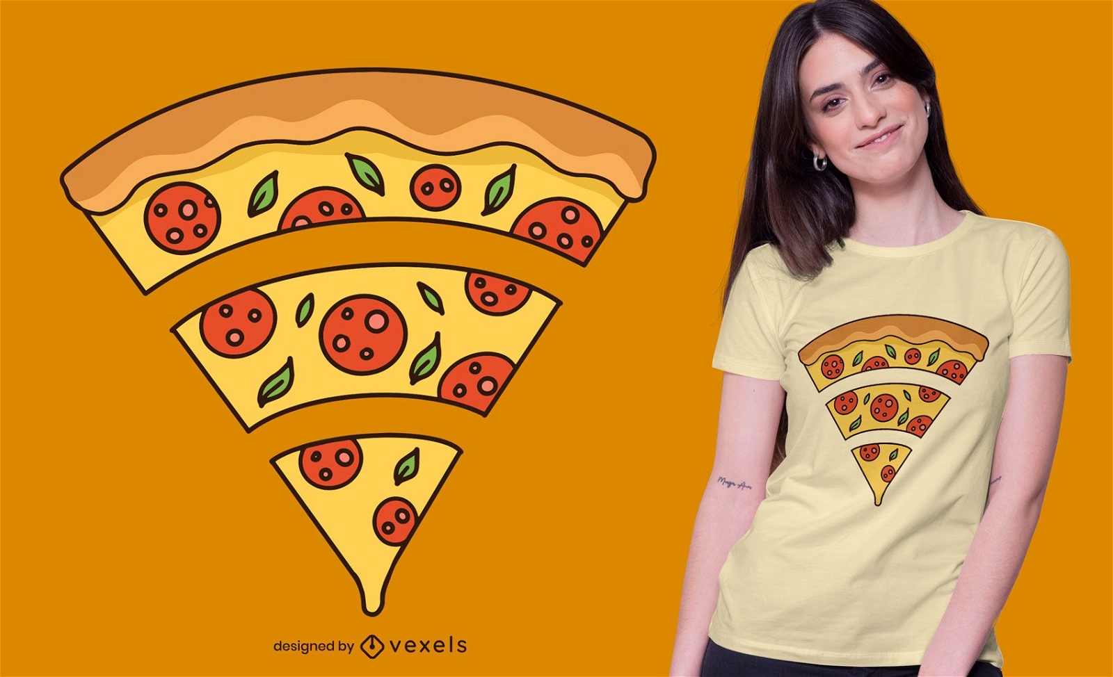 Dise?o de camiseta wifi pizza