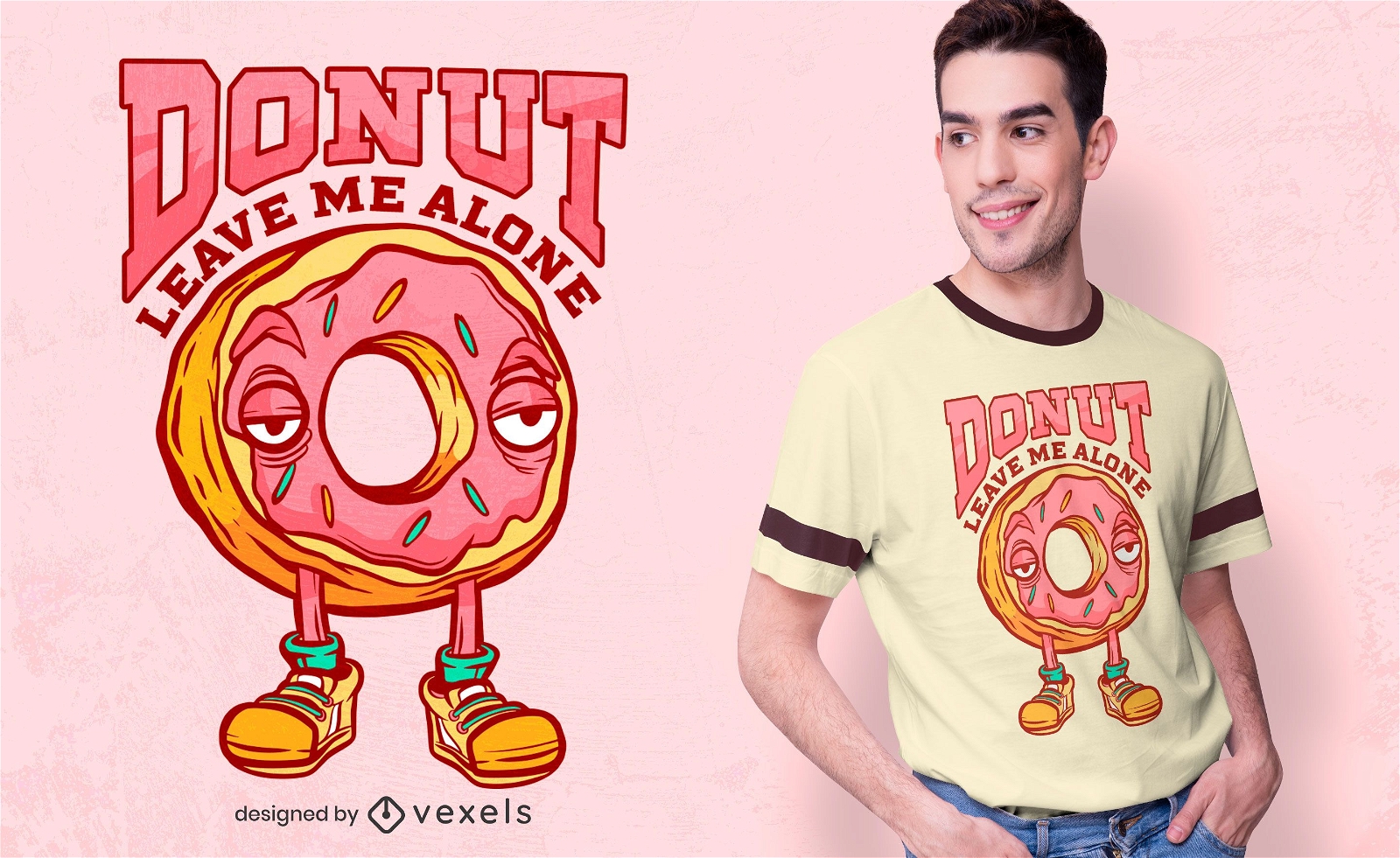 Donut deixe-me o design da camiseta
