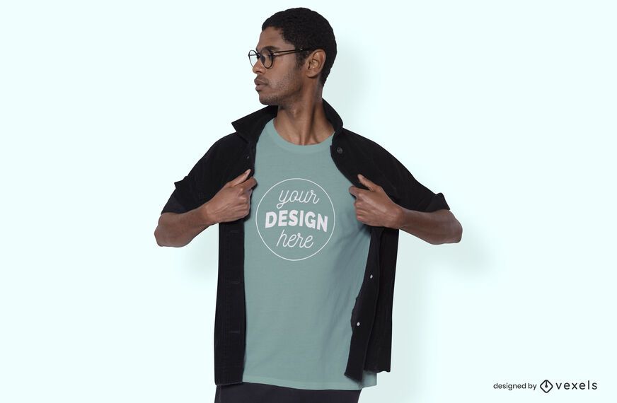Man with jacket t-shirt mockup design Man with jacket t-shirt mockup design