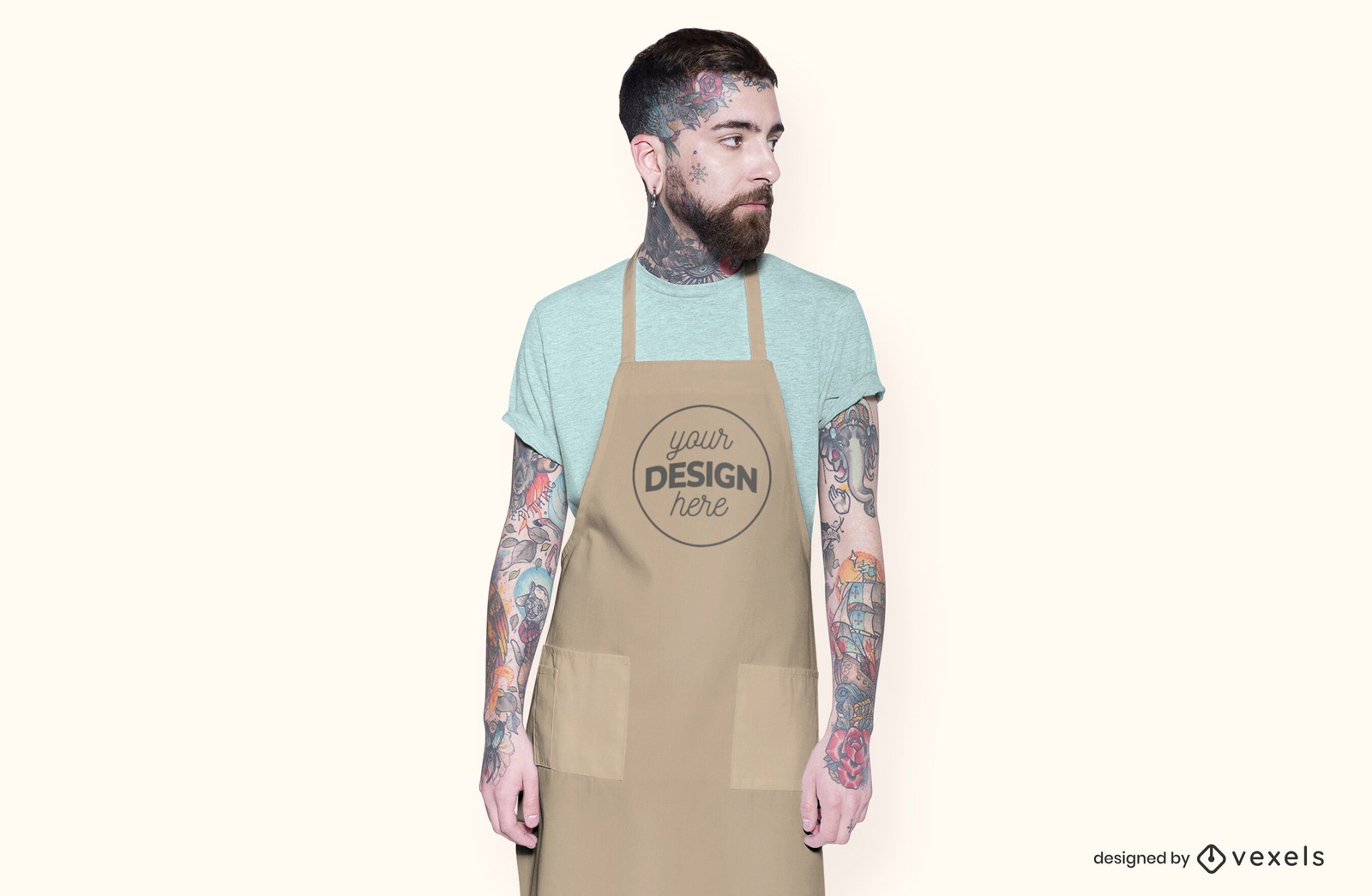 Download Male Model Apron Mockup Psd Editable Template