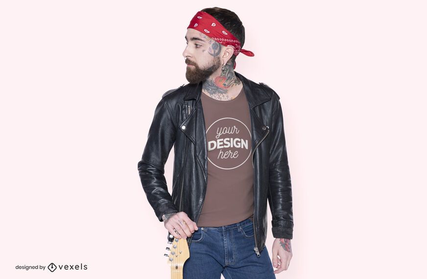 Diseño de maqueta de camiseta de músico Diseño de maqueta de camiseta de músico