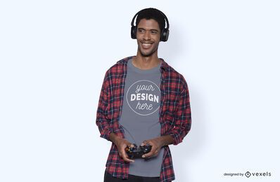 Maquete de camiseta do modelo de jogador