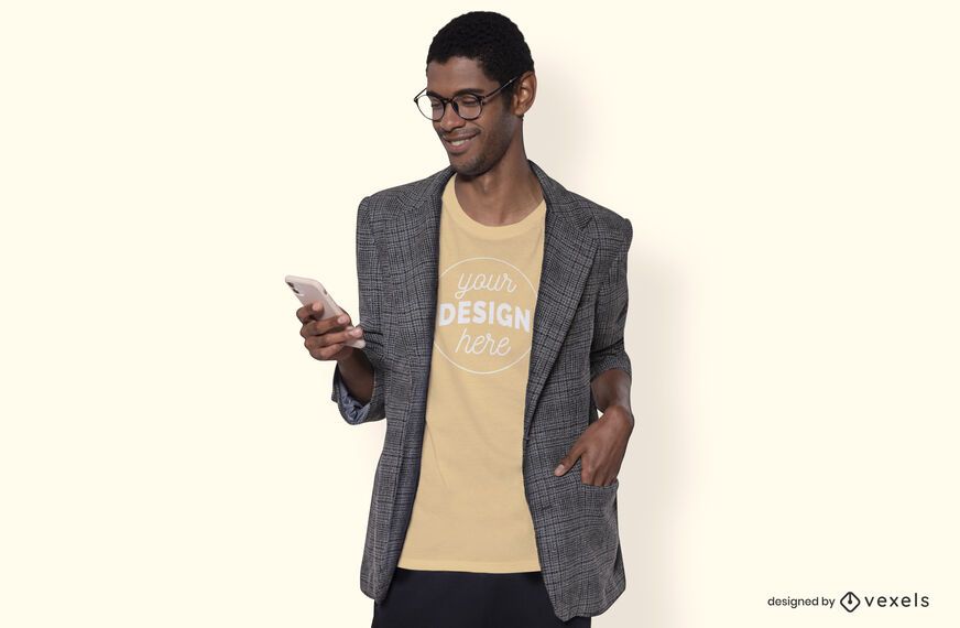 Man With Blazer T-shirt Mockup - PSD Mockup Download