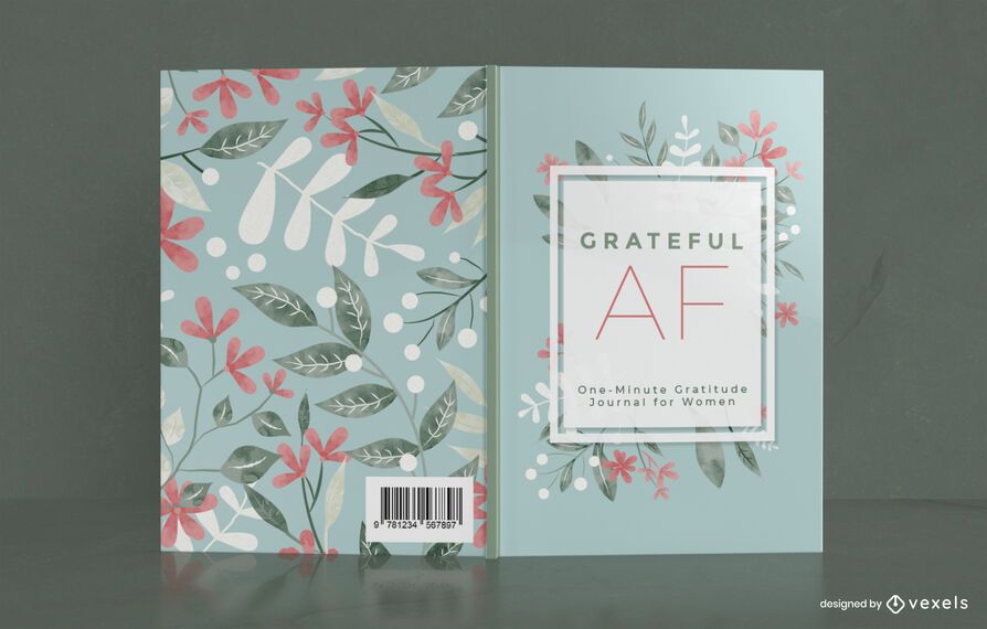 Flower Gratitude Journal Book Cover Design Flower Gratitude Journal Book Cover Design