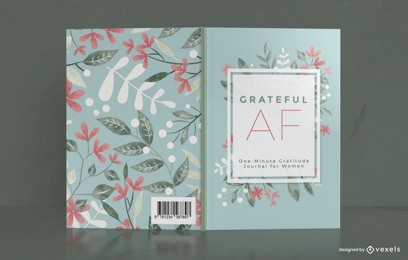 Design da capa do livro do Flower Gratitude Journal