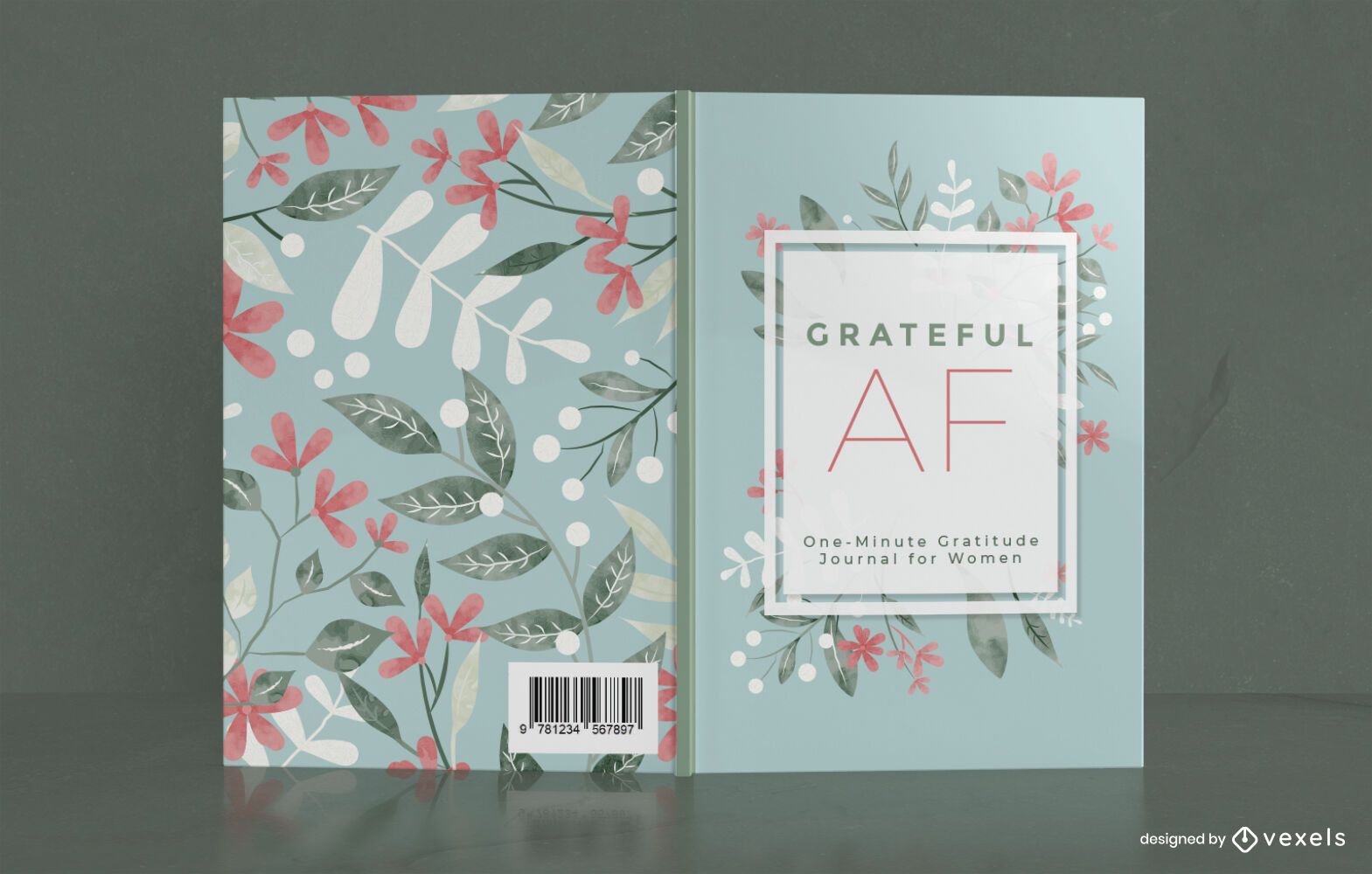 Flower Gratitude Journal Book Cover Design