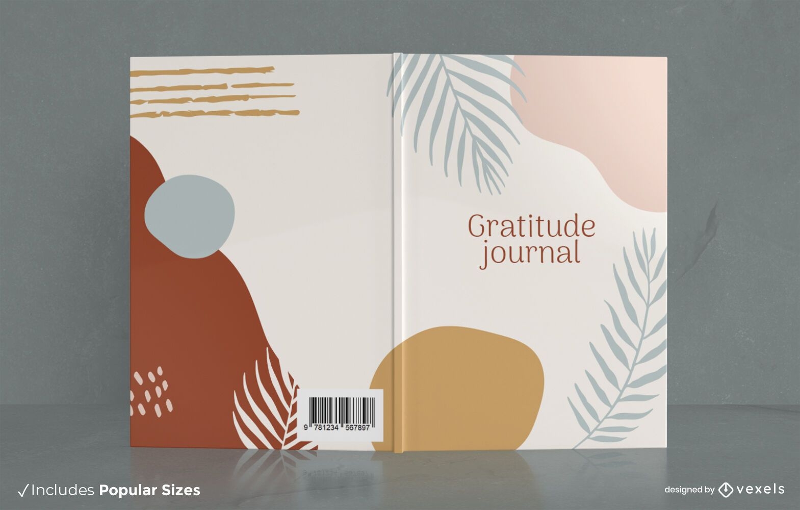 Minimales Pflanzen-Dankbarkeits-Tagebuch-Cover-Design