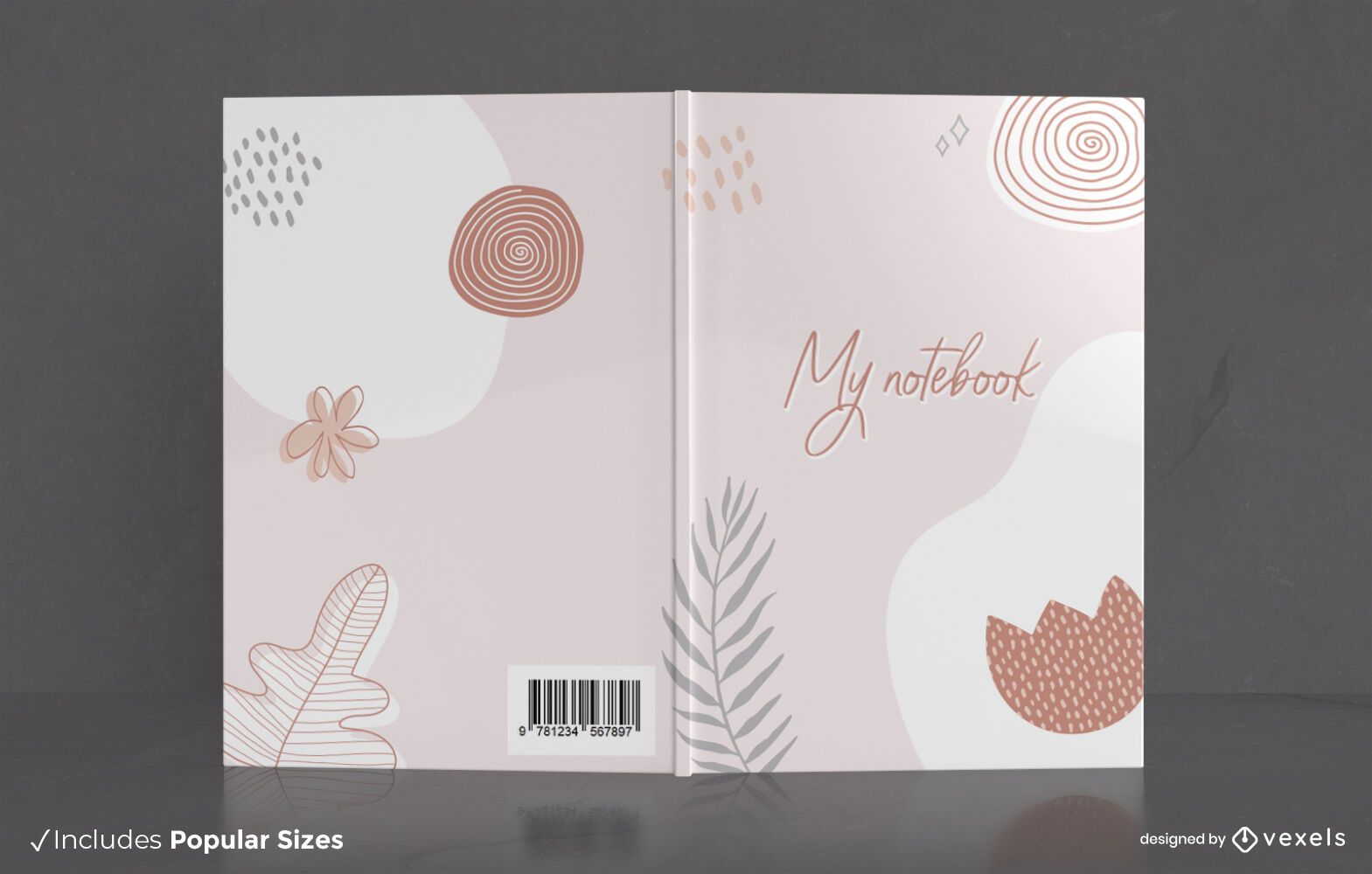 Minimalistisches Design für Notizbuch-Cover