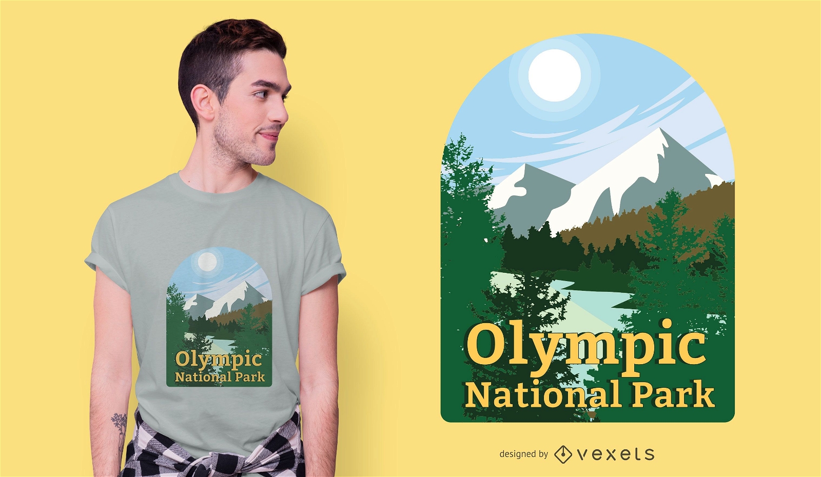 Dise?o de camiseta del parque nacional ol?mpico.