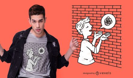 Hombre hablando con diseño de camiseta de pared Hombre hablando con diseño de camiseta de pared
