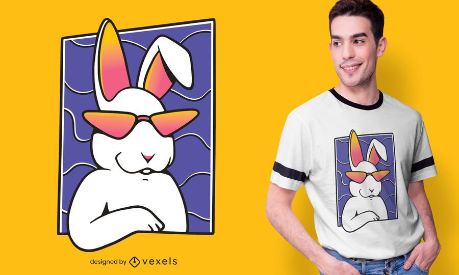 Diseño de camiseta de conejo fresco Diseño de camiseta de conejo fresco