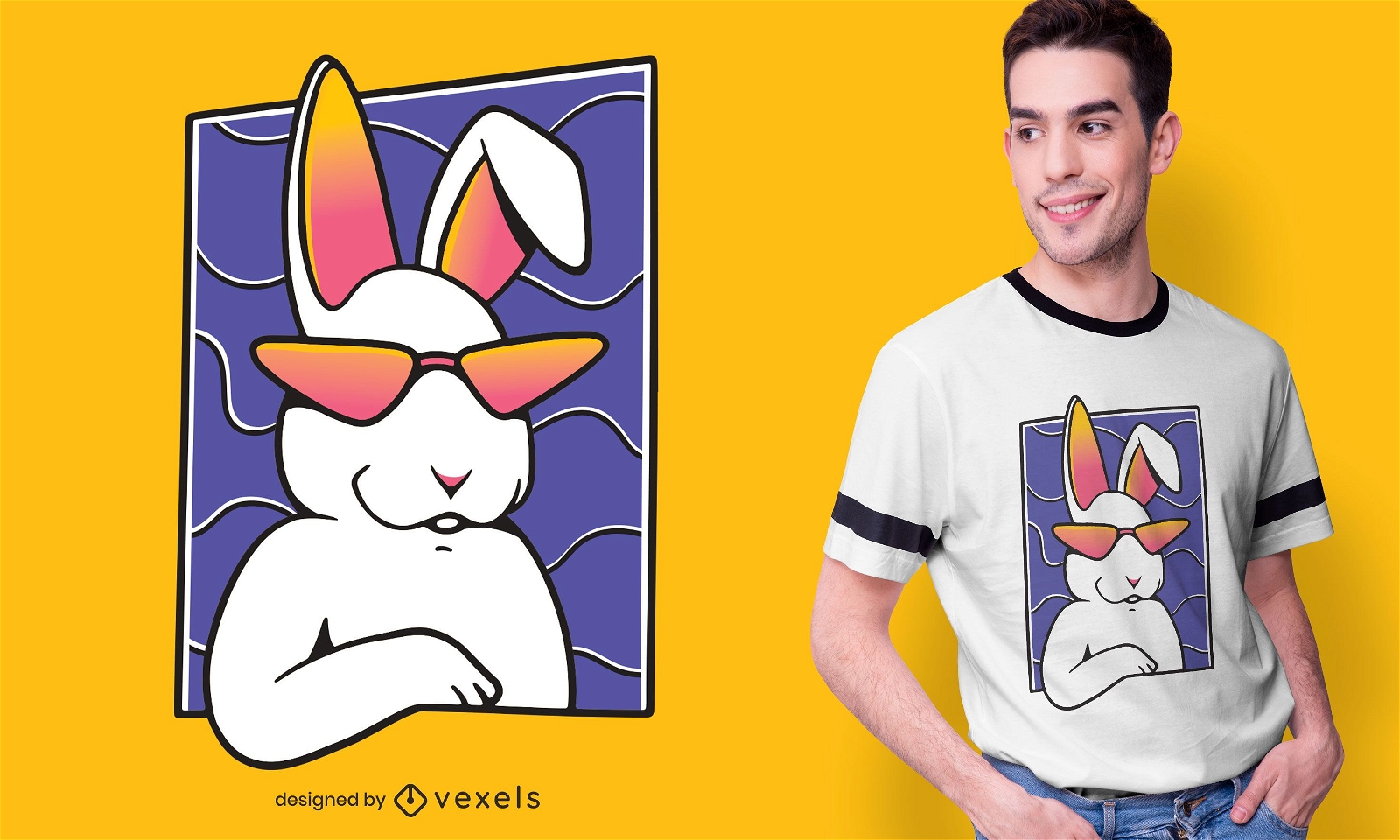Cool rabbit t-shirt design