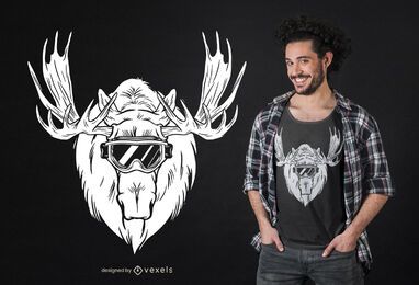 Diseño de camiseta de cabeza de alce Diseño de camiseta de cabeza de alce