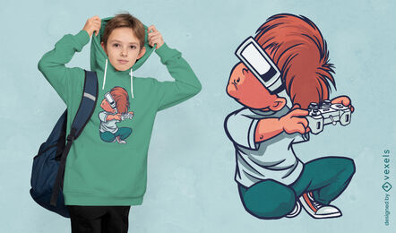 Video games boy t-shirt design