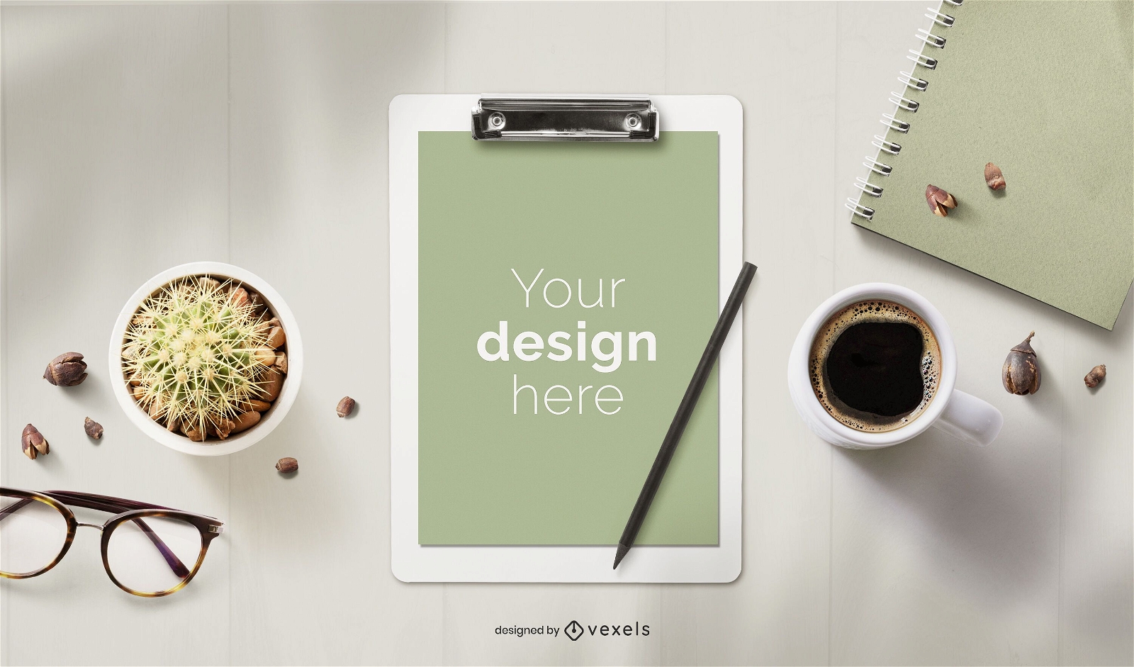 Clipboard stationery mockup composition