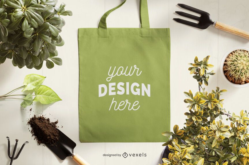 Gardening tote bag mockup composition Gardening tote bag mockup composition
