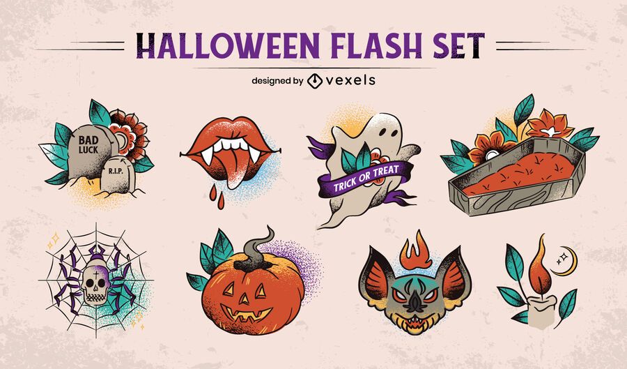 Diseños de tatuajes de Halloween de la vieja escuela Diseños de tatuajes de Halloween de la vieja escuela