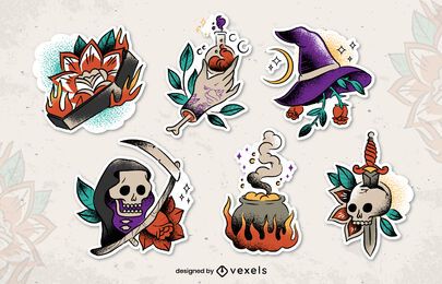Halloween Old School Sticker Pack Halloween Old School Sticker Pack