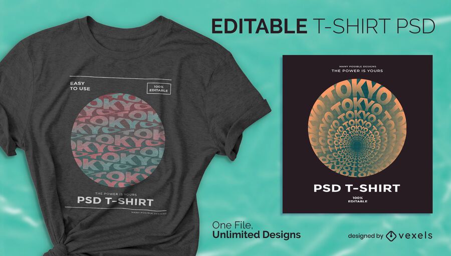 Design de psd de camiseta circular Design de psd de camiseta circular