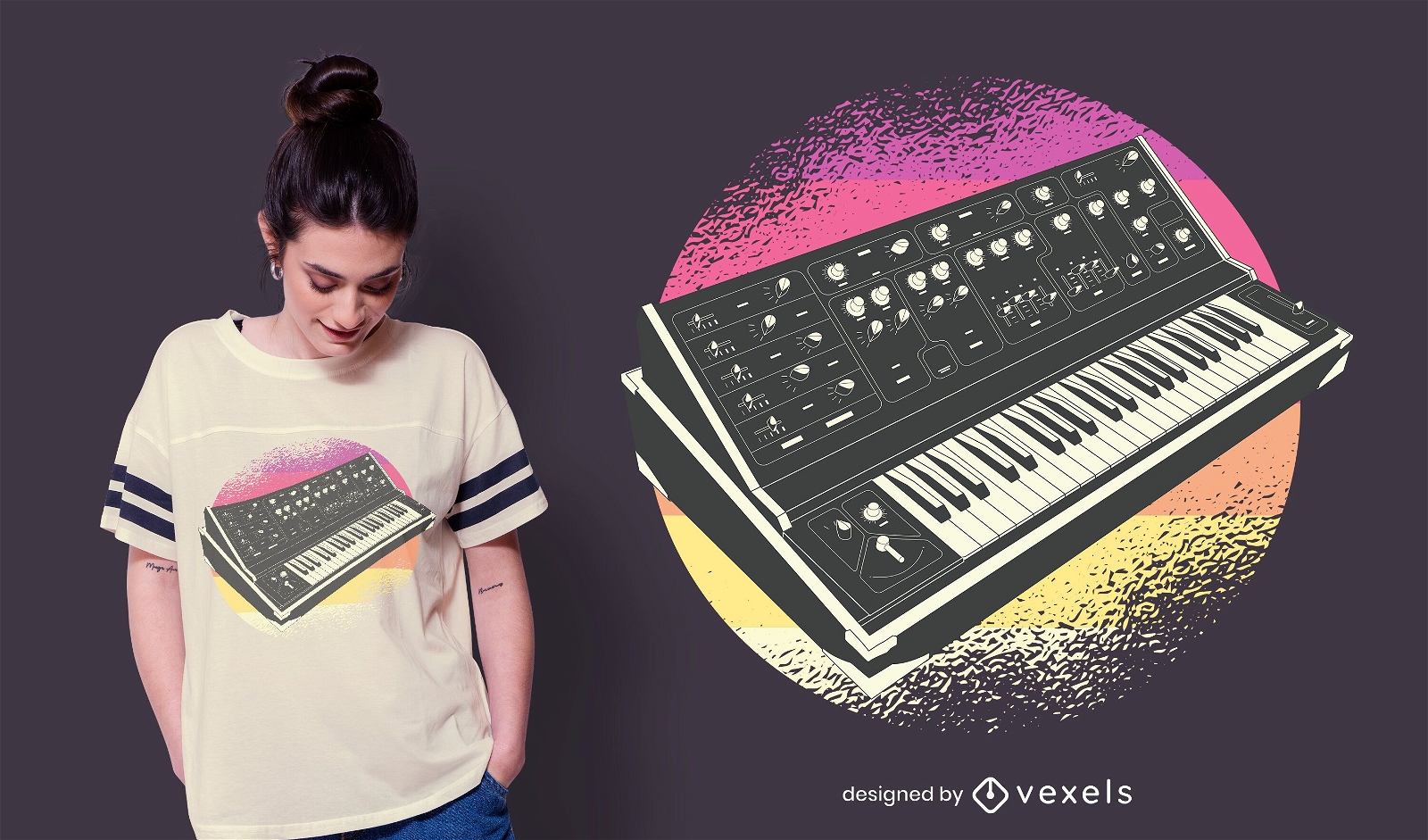 Synthesizer retro t-shirt design