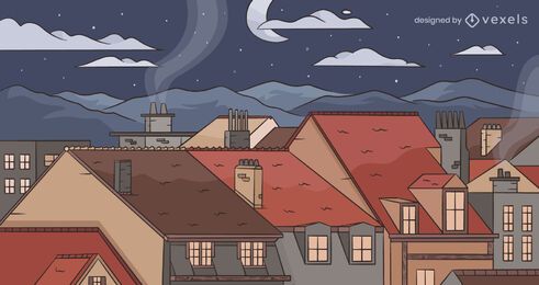 Night town background design Night town background design