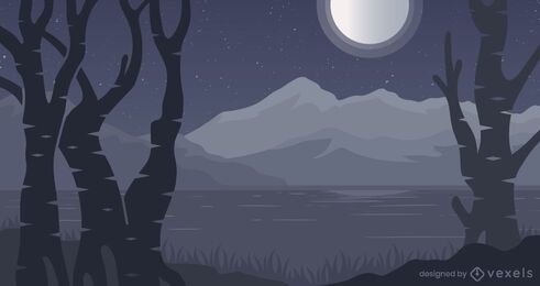 Waldnacht-Hintergrunddesign